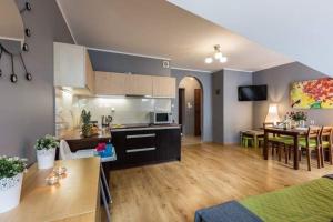 Η κουζίνα ή μικρή κουζίνα στο Apartament 6 w centrum 5 min od Krupówek, Parking