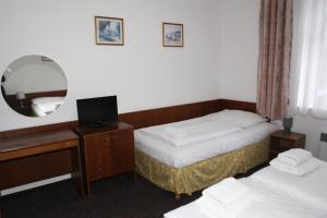 Voodi või voodid majutusasutuse Hotel Skála toas