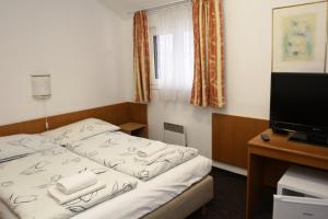 Voodi või voodid majutusasutuse Hotel Skála toas
