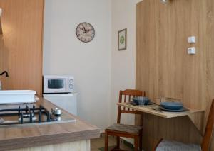 a kitchen with a sink and a counter top at Szabadság Apartman Pécs in Pécs +18 photos