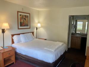 Habitación de hotel con cama grande y ventana en Premier Inns Concord en Concord
