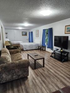 Uma TV ou centro de entretenimento em Plainview Motel