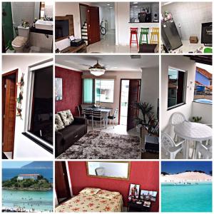 un collage de fotos de una sala de estar y un comedor en ALUGO CASA INTEIRA EXCELENTE Casa de temporada em Cabo Frio, en Cabo Frío