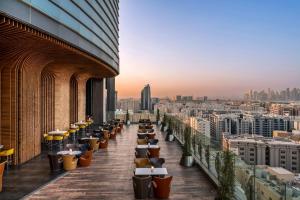 Pemandangan umum bagi Doha atau pemandangan bandar yang diambil dari hotel