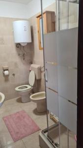 Apartment Biondić في ستاريغراد: حمام مع مرحاض ومغسلة