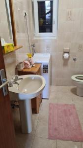 Apartment Biondić في ستاريغراد: حمام مع حوض ومرحاض