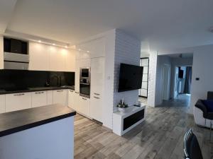 Dapur atau dapur kecil di Apartament Złote Łąki