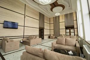 AragatsAragats Hotel的配有沙发和平板电视的客厅