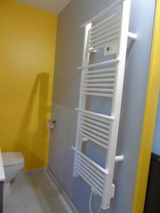 a white ladder in a bathroom with a toilet at Chez Marie et Gégé in Puyréaux