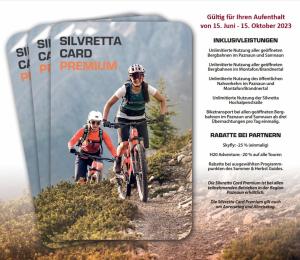 a flyer of two people riding bikes on a trail at Val Monte in Kappl