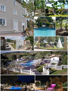 un collage de photos d'une maison et d'une piscine dans l'établissement AGRI ART, à San Benedetto Ullano