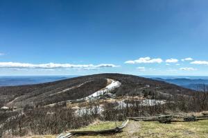 a view from the top of a mountain with a road at Designer Home with Fire Pit about 70 Steps to Slopes! in Wintergreen