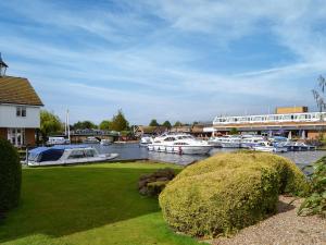 a group of boats docked in a marina at Nightingale in Wroxham