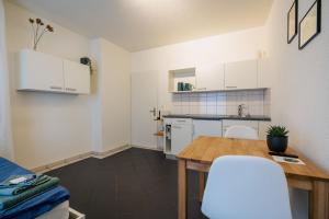 Eldhús eða eldhúskrókur á Gemütliches Studio im Stadtzentrum