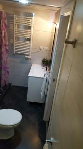 baño con aseo y lavabo y ventana en Ático,loft ,duplex en Madrid