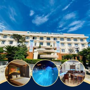 a hotel with a swimming pool in front of a building at Đại Dương - Ocean Hotel in Diễn Châu