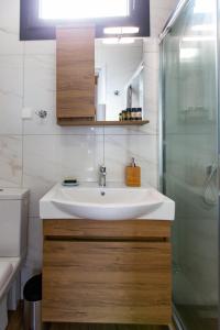 奧林匹亞達的住宿－Casa Alegria，一间带水槽和淋浴的浴室