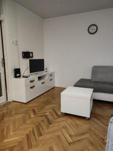 Televízia a/alebo spoločenská miestnosť v ubytovaní LOLA HOME