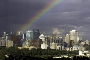Nespecifikovaný výhled na destinaci Edmonton nebo výhled na město při pohledu z hotelu