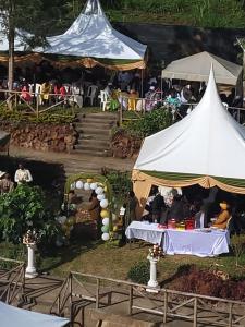 a group of tents with people sitting at tables at STERLEON HOTEL RIVERSIDE in Nairobi