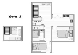 Plan piętra w obiekcie Gites Le Pressoir