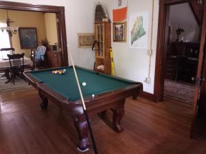 Kingfield的住宿－Terrapin Hostel，客厅配有台球桌和四柱戏