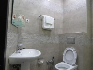 een badkamer met een toilet en een wastafel bij Apartment Heart Tbilisi in Tbilisi City