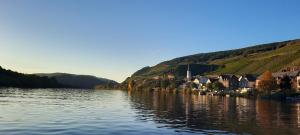a small town on the shore of a lake at Apartments In Spay BigOne Zell-Merl Mosel in Zell an der Mosel