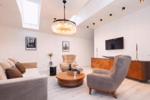 Χώρος καθιστικού στο Loft Suite im modernen Style in Schärding