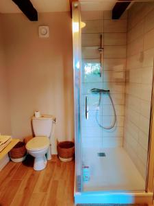 MarbozにあるFerme de Chamonalのバスルーム(シャワー、トイレ付)