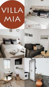 a collage of photos of a bedroom and a hotel room at Villa Mia in Tuineje