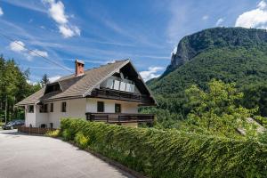 a house on the side of a mountain at Iglica Apartments - First Floor in Bohinjska Bela