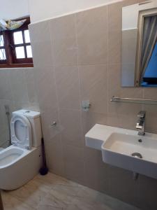 a bathroom with a toilet and a sink at Silver Rose Holiday Home in Nuwara Eliya