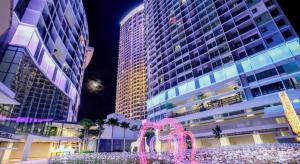 a group of tall buildings in a city at night at I-Suite Block B ,2R1B # Shah Alam, I-City, Free Wifi & Parking in Shah Alam