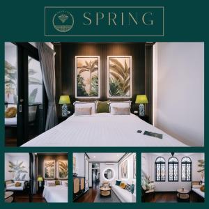 a collage of pictures of a bedroom with a bed at BAAN 125 STAY Phuket in Phuket