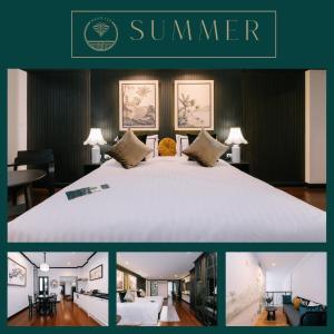 un collage de photos d'une chambre avec un lit dans l'établissement BAAN 125 STAY Phuket, à Phuket