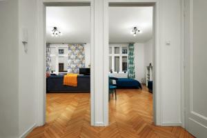 Łóżko lub łóżka w pokoju w obiekcie Apartament blisko Wawelu