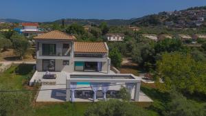 an aerial view of a house at Olive green villas in Lefkada Town