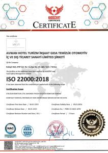 Certifikát, hodnocení, plakát nebo jiný dokument vystavený v ubytování Avwan Hotel Çiğli