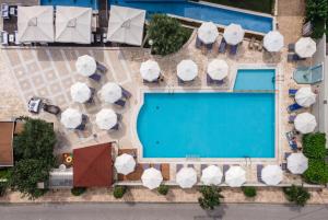 an overhead view of a swimming pool with umbrellas and chairs at Danai Hotel & Spa in Olympic Beach