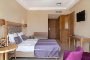 a hotel room with a bed and a tv at Danai Hotel & Spa in Olympic Beach