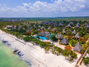an aerial view of a resort on a beach at Neptune Pwani Beach Resort & Spa Zanzibar - All Inclusive in Pwani Mchangani