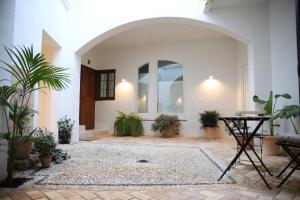 a courtyard with potted plants in a building at Casa Arcadia in Córdoba