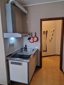 a kitchen with a sink and a counter top at San Pietro Apartment in Padova