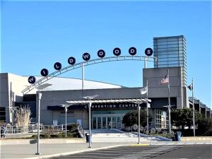 a building with a large arch in front of it at Family Friendly Beach Block Ocean View 3 BR, 2 BA, Condo near Wildwood Crest and Convention Center in Wildwood