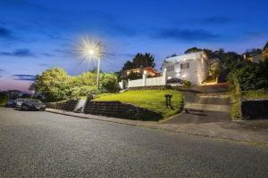 uma casa com uma luz de rua na berma da estrada em Newly Renovated Studio w Parking - Wifi - Netflix em Auckland