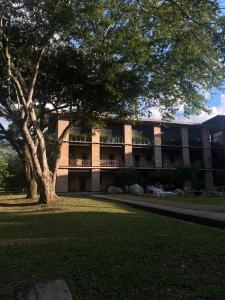 ein großes Gebäude mit einem Baum davor in der Unterkunft Mentto Hotel in Guaduas