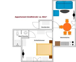 Κάτοψη του Appartements-Restaurant Schwaiger