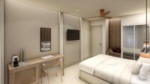 Posteľ alebo postele v izbe v ubytovaní AGRELLI Hotel & Suites