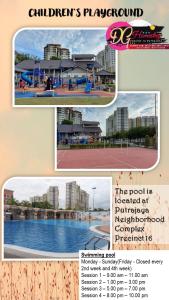 un collage de fotos de una ciudad con un calendario en DG HomestayMuslim Putrajaya - Near Alamanda, en Putrajaya